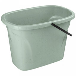 Ведро пластмассовое Greenland 8л, 22х32х22,5см, прямоугольное, выступ для выливания воды, на дне отверстие-прихват, зеленый флэк (Россия) - Домашняя мода фото 2