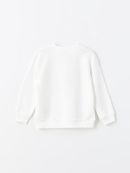 Bisiklet Yaka Bask?l? Uzun Kollu K?z ?ocuk Sweatshirt - Waikiki фото 2