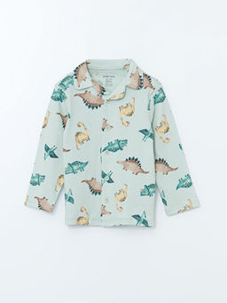 Polo Yaka Bask?l? Erkek Bebek Pijama Tak?m