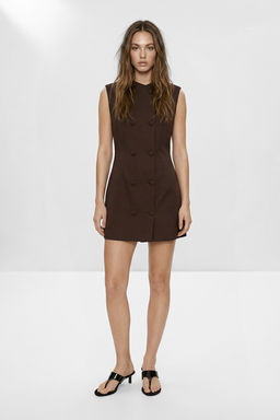 Kahverengi Mini Dokuma Ceket Elbise TWOSS26EL00623 - Trendyolmilla фото 3