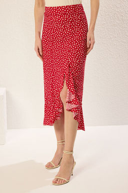 TRENDYOLMILLA Siyah Puantiyeli F?rf?rl? Y?rtmacl? Esnek Midi Orme Etek TWOSS24ET00261 фото 3