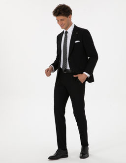 Siyah Ex. Slim Fit Tak_m Elbise