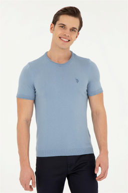 Мужской свитер цвета индиго