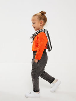 Beli Lastikli Basic K?z Bebek Jean Pantolon