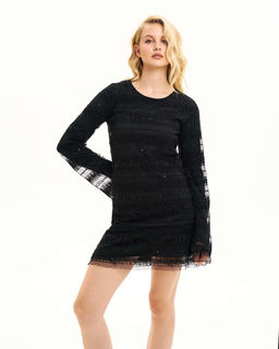 Юбка мини из сетки с вышивкой и люрексом - Sahar art lab фото 3