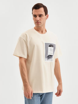 Футболка мужская MINAKU: UPDATE ME, молочный, р-р 50-52