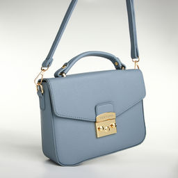 Сумка женская мессенджер TEXTURA на клапане, 23×6×17 см, голубая