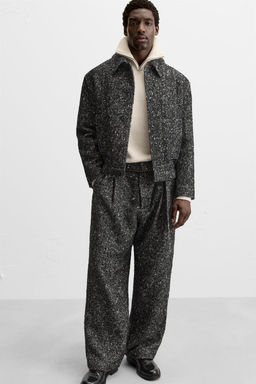 HERRINGBONE WIDE-LEG TROUSERS - Zara фото 5