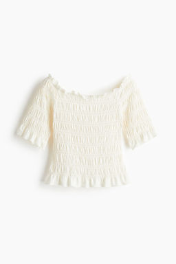 Top off-the-shoulder fruncido