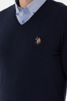 Мужской темно-синий базовый свитер - U.s. polo assn фото 7