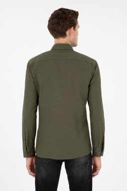 Мужская базовая рубашка цвета хаки с длинным рукавом Неожиданная скидка в корзине - U.s. polo assn фото 5