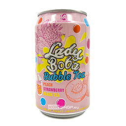 Напиток холодный чай Бабл Ти со вкусом персика и клубники Bubble Tea Lady Boba Madam Hong, Тайвань, 320 мл