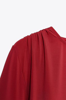 LONG SLEEVE GATHERED T-SHIRT - Zara фото 8