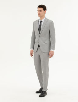 A__k Gri Extra Slim Fit Y_n Tak_m Elbise