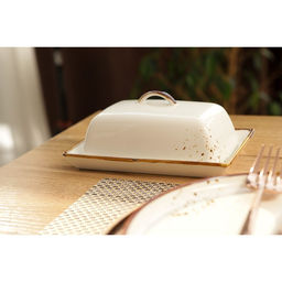 Маслёнка Magistro «Церера», 18×12 см, фарфор, белая