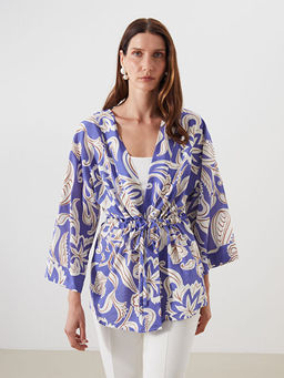 ?al Yaka Desenli Kad?n Kimono