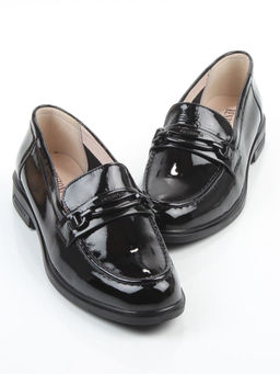 03-DEB33-2 BLACK Лоферы женские (натуральная кожа)