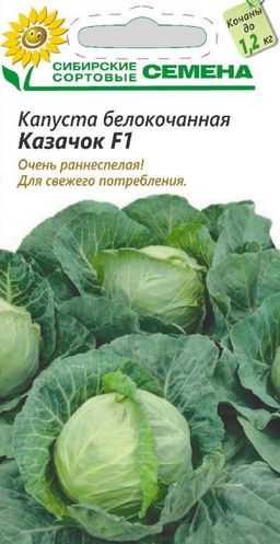 Казачок F1 капуста б/к 0,1г ранняя (ссс) Р