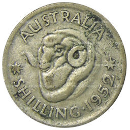 Монета 1 шиллинг 1952 года Австралия