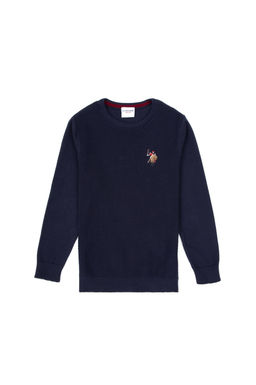 Erkek _ocuk Lacivert Bisiklet Yaka Basic Kazak