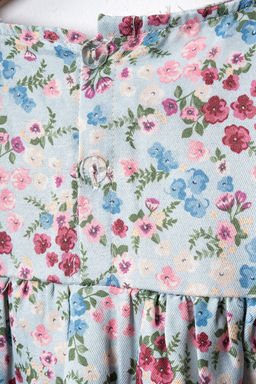 Cok Renkli Pamuklu K?z Cocuk Cicek Desenli Bayraml?k Dokuma Elbise TKDAW25EL00027 - Trendyolmilla фото 3