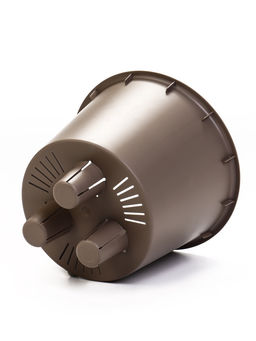 Кашпо для цветов «Рамона», 3.7 л, d=22 см, h=20 см, со вставкой, пластиковое, серое