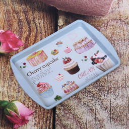 Цена за 3 шт. Поднос жестяной "Вкусняшки" 20*14см