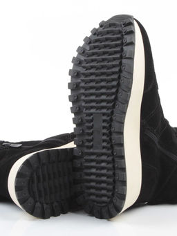 04-PAML08-1Z BLACK Ботинки зимние женские (натуральная замша, 100% шерсть, натуральный мех)