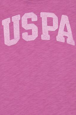 U. S. Polo Assn Фиолетовая базовая футболка с круглым вырезом для девочек - U.s. polo assn фото 3