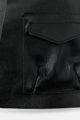 100% LEATHER SKIRT BELT WITH POCKETS - Zara фото 11