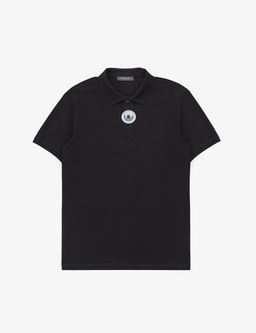 Siyah Slim Fit %100 Pamuk D__meli Polo Yaka Basic Ti__rt