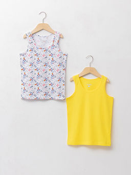 Bisiklet Yaka Pamuklu Erkek ?ocuk Atlet 2li