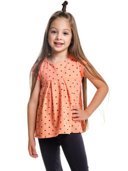 Комплект для девочки детский сад с лосинами UD 1624 персик горошек - Mini maxi фото 9