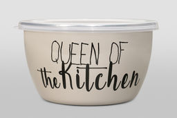 МИСКА ЭМАЛИРОВАННАЯ БЕЗ РУЧЕК С ПЛАСТИКОВОЙ КРЫШКОЙ QUEEN OF KITCHEN 2,4 л (18 см)