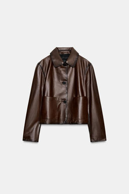 MINIMAL LEATHER JACKET ZW COLLECTION LIMITED EDITION - Zara фото 6