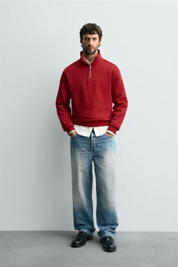 BASIC QUARTER-ZIP SWEATSHIRT - Zara фото 9