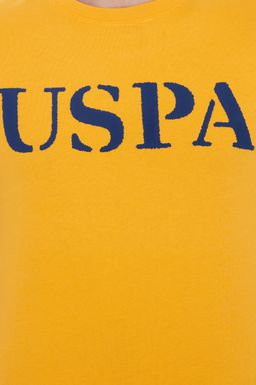 Мужская желтая футболка с круглым вырезом Basic - U.s. polo assn фото 6