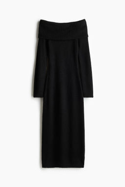 Vestido off-the-shoulder en punto fino - H&m фото 9