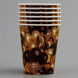 Набор бумажной посуды Чёрное золото! Шары: 6 тарелок, 6 стаканов, скатерть - Страна карнавалия фото 3