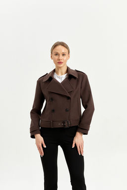 Полупальто женское демисезонное 25999 (пепельный/ёлочка) - Kankan фото 53