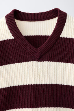 JERSEY PUNTO ESTAMPADO RAYAS / Burgundy - Zara фото 4