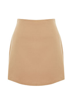 Vizon Yuksek Bel A-Line Mini Boy Dokuma Etek TWOSS22ET0136