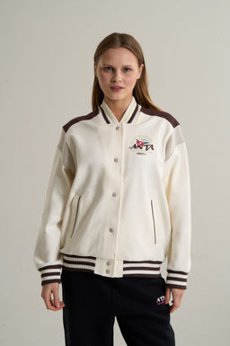 Бомбер Серо-белый ANTA SPORTS CLUB Knit Track Top
