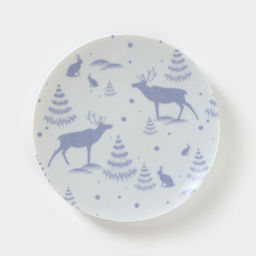 Цена за 2 шт. Тарелка новогодняя Добрушский завод Зимний лес, d=20 см, фарфор, белая