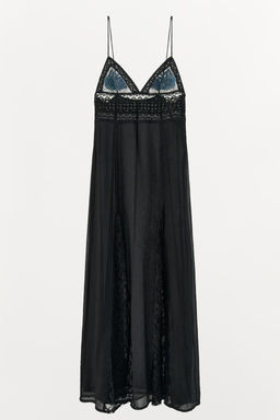 DRESS WITH CONTRAST EMBROIDERY AND BEADS - Zara фото 4