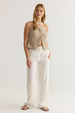 TRENDYOLMILLA Haki Modal Yumusak Tuseli Wide Leg/Genis Paca Dokuma Pantolon TWOSS25PL00004  фото 2