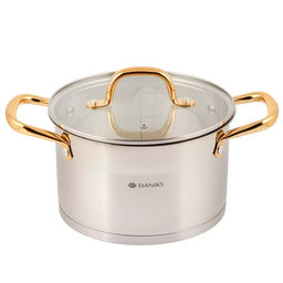 Кастрюля нерж, 3.9 л, с крыш, крыш стекло, Daniks, Лайнс, индукц, SD-072-20 (505757)