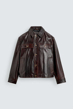 WASHED LEATHER JACKET - Zara фото 6