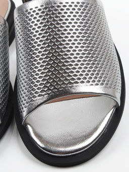08-B34F-67C GREY/SILVER Босоножки женские (натуральная кожа)