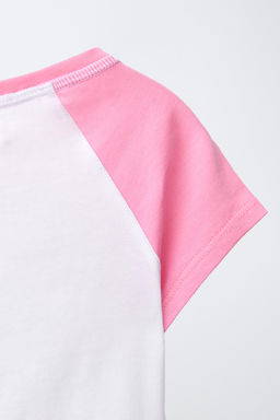 CAMISETA MANGA RANGL?N / Rosa / Blanco - Zara фото 5